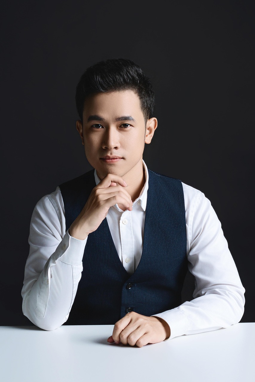 man, business, office, work, portrait, company, businessman, handsome, guy, male, boy, model, young, vest, suit, fashion, shirt, clothing, style, tuxedo, retro, asian